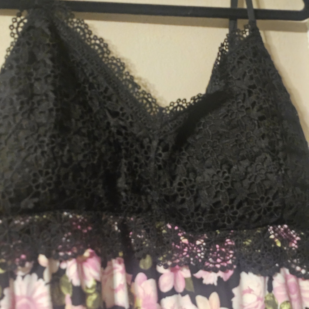 Derek Heart Black and Pink Floral Dress